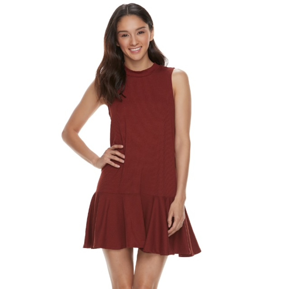 🍂Mockneck Ribbed Shift Dress!